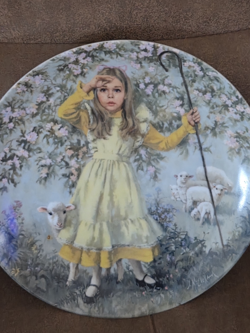 Vintage Little Bo Peep Collectible Plate- Mother Goose Series-John Clelland